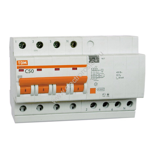 АД14 Автоматический выключатель диф. тока (АВДТ) 3P+N C32 30мА AC TDM