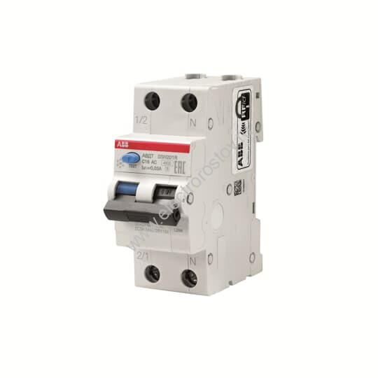 DSH201 Автоматический выключатель диф. тока (АВДТ) 1P+N 6kA C10 30 мА AC ABB