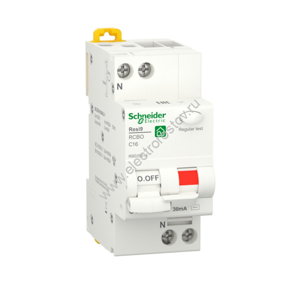 Resi9 Автоматический выключатель диф. тока (АВДТ) 1P+N С16 30мА АC Schneider Electric