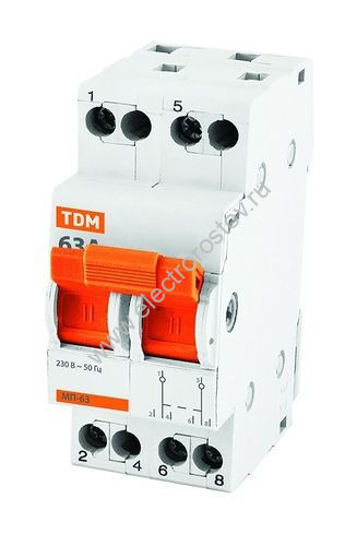 Модульный переключатель трехпозиционный МП63 2P 63A TDM