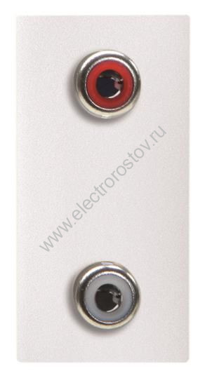 Zenit Белый Розетка 2xRCA разъёма, красный+белый, 1 мод ABB