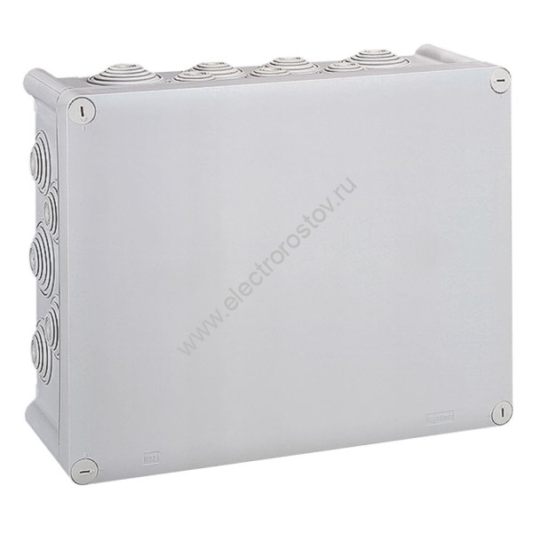 Plexo Серый Коробка прямоугольная 360x270x124, 24 кабельных ввода, 750°C IP55 IK07 Legrand
