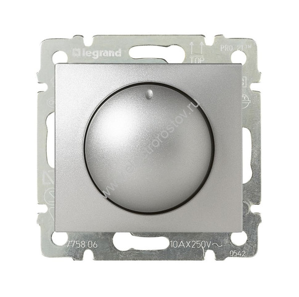 Valena Алюминий Светорегулятор поворотный 40-400W для ламп накаливания (вкл поворотом) Legrand