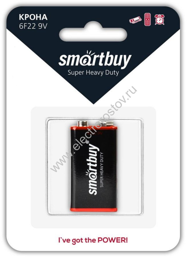 Батарейки Крона (бл. 1шт) Smartbuy