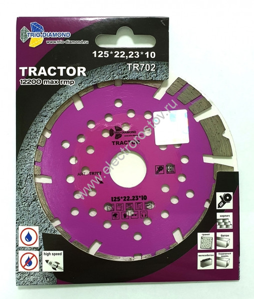 Круг алмазный отрезной TURBO Segment Tractor 125x12x22.23 мм TRIO-DIAMOND