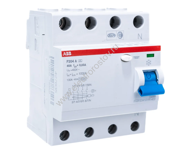 F204 Выключатель диф. тока (УЗО) 4Р 40А 30мА A  ABB