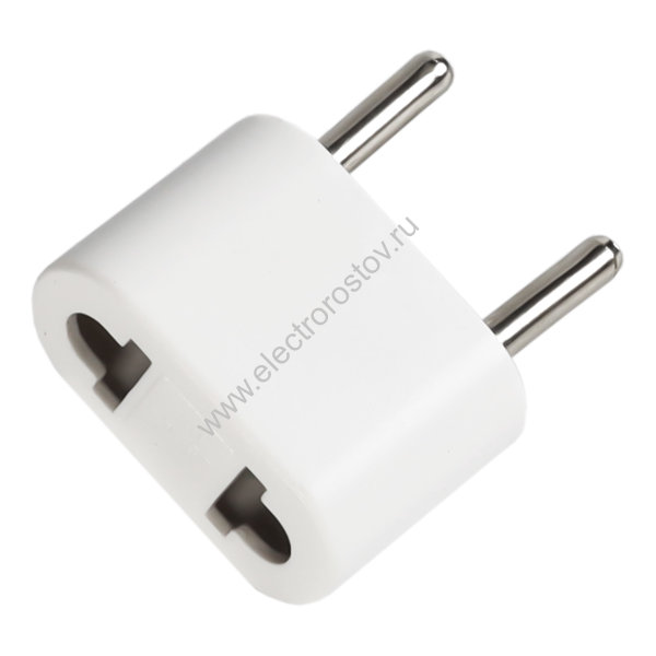 Адаптер - переходник без заземления белый Smartbuy