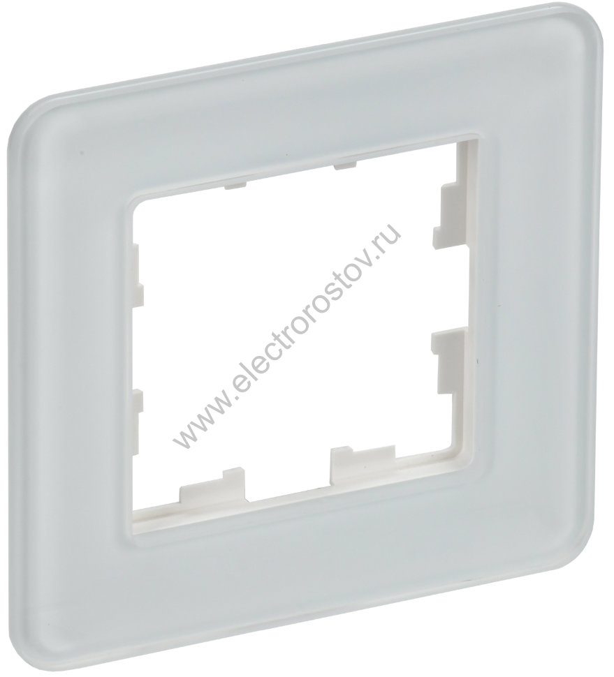 IEK BRITE DECOR Белый матовый стекло скругл.угол Рамка 1-м РУ-1-2-Бр RE