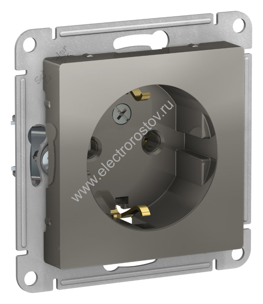 AtlasDesign Сталь Розетка 1-ая с/з Schneider Electric