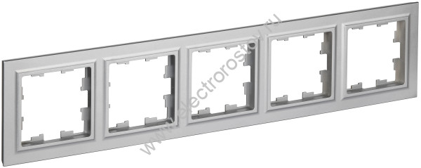 IEK BRITE BASE Алюминий Рамка 5-м РУ-5-БрА