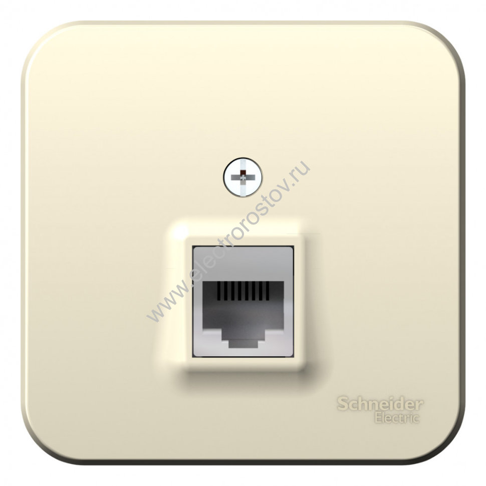 Blanca наруж Молочный Розетка компьютерная RJ45, кат.5E, изолир. пластина Schneider Electric