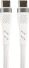 Шнур Type-C - Type-C 1м, белый POWER тканевая оплётка Perfeo
