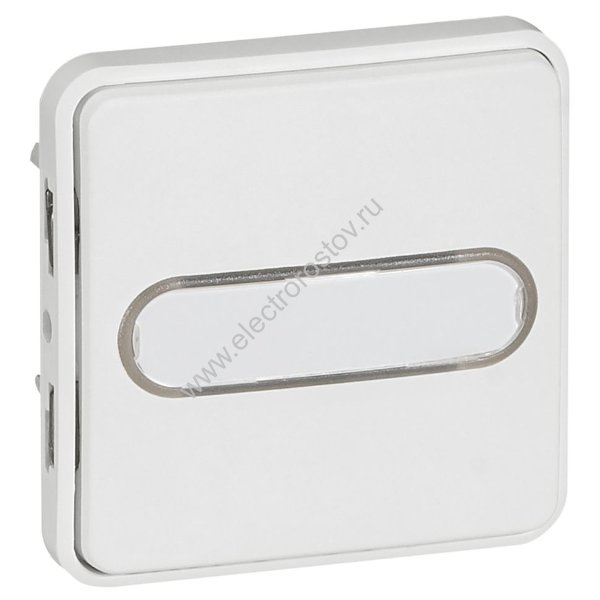 Plexo Arctic Антибактериальный Мех Выключатель 1-клавишный кноп. с подсв. и с держ. этикетки Legrand