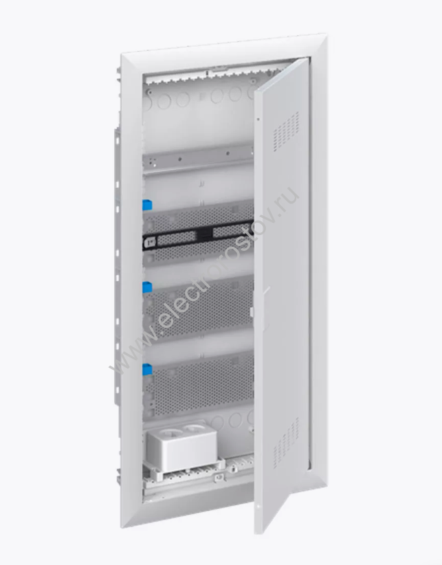 Щит UK640MVB мультимедийный (без розетки) с дверью с вентиляц. отверстиями и DIN-рейкой (4 ряда) ABB