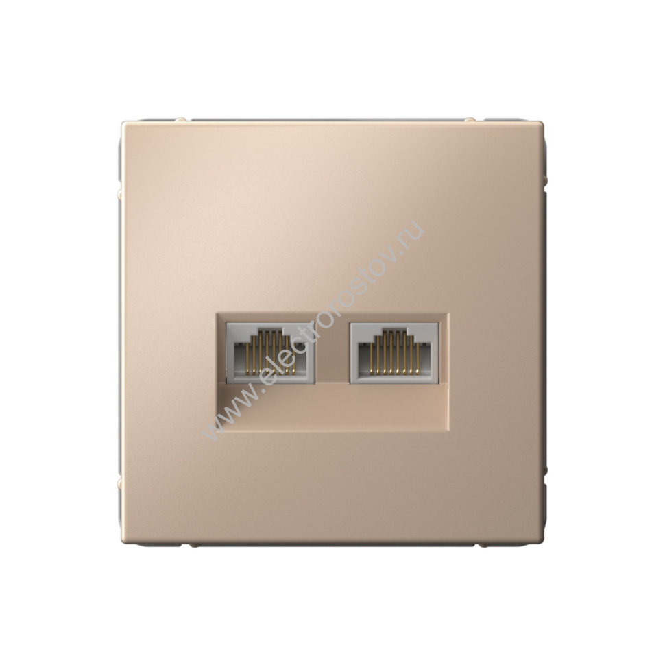 Systeme Electric ArtGallery Песочный Розетка двойная компьютерная RJ45+RJ45, кат.6А, механизм