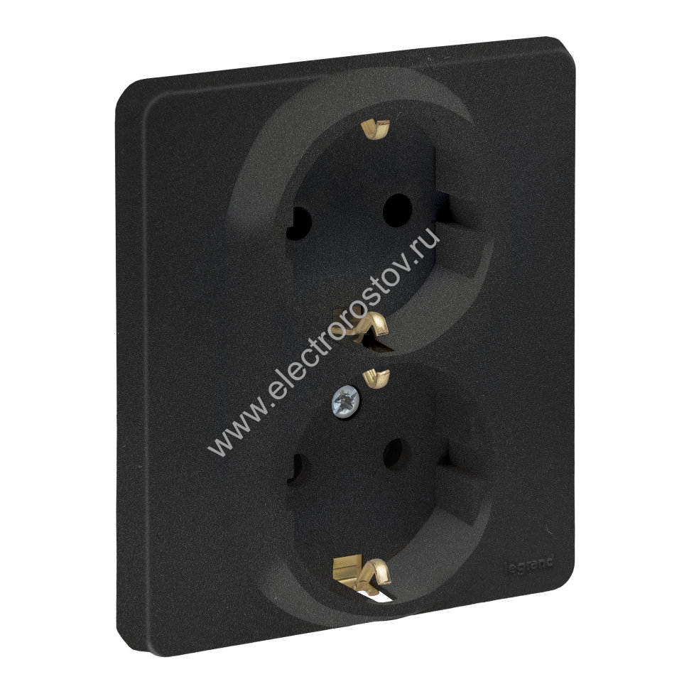 INSPIRIA Антрацит Розетка 2-ая с заземлением Legrand