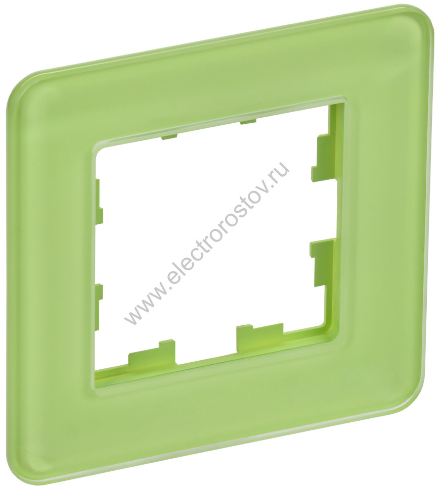 IEK BRITE DECOR Эко грин матовый стекло скругл.угол Рамка 1-мест. РУ-1-2-Бр RE