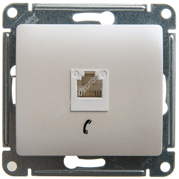Glossa Перламутр Розетка телефонная RJ11 Schneider Electric