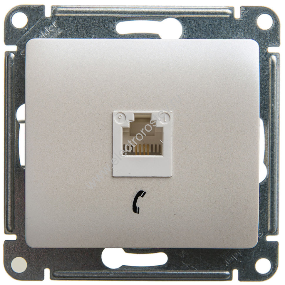 Glossa Перламутр Розетка телефонная RJ11 Schneider Electric