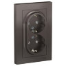 AtlasDesign Мокко Розетка 2-ая с/з со шторками Schneider Electric