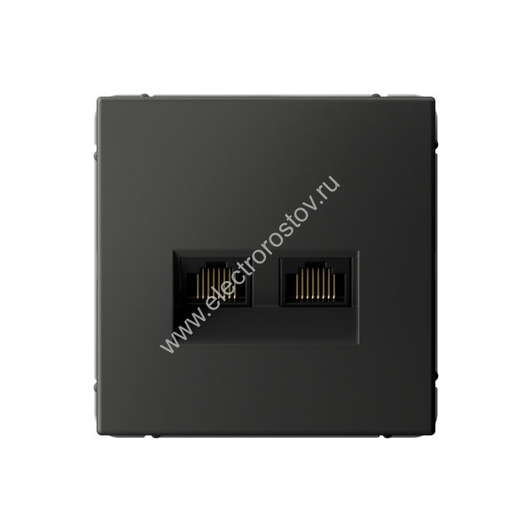 Systeme Electric ArtGallery Базальт Розетка двойная компьютерная RJ45+RJ45, кат.6А, механизм