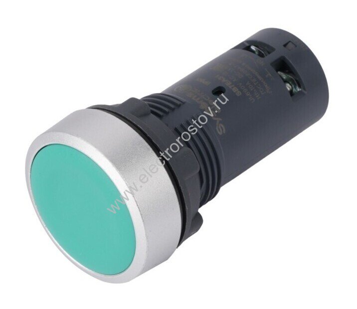 Кнопка SB7 зеленая 22мм с возвратом, металл, 1НО, IP65 Systeme Electric
