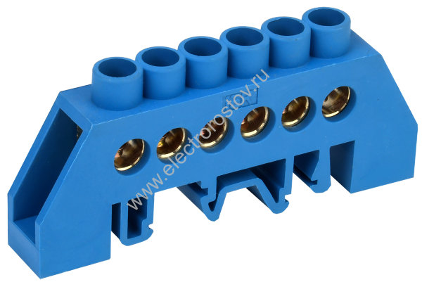 Шина "N" нулевая в изоляторе на DIN-рейку 8х12мм 6 групп IEK