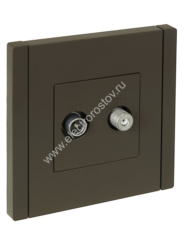 IEK FORTE&PIANO Серый Розетка двойная TV+SAT FP338