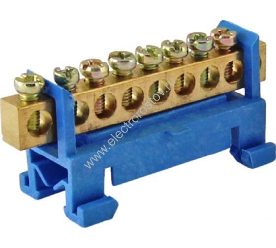 Шина "N" нулевая с изолятором на DIN-рейку 6х9мм 8 групп стойка мал. TDM