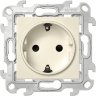 Simon 24 Слоновая кость Розетка 1-ая с заземлением, с защитными шторками Simon