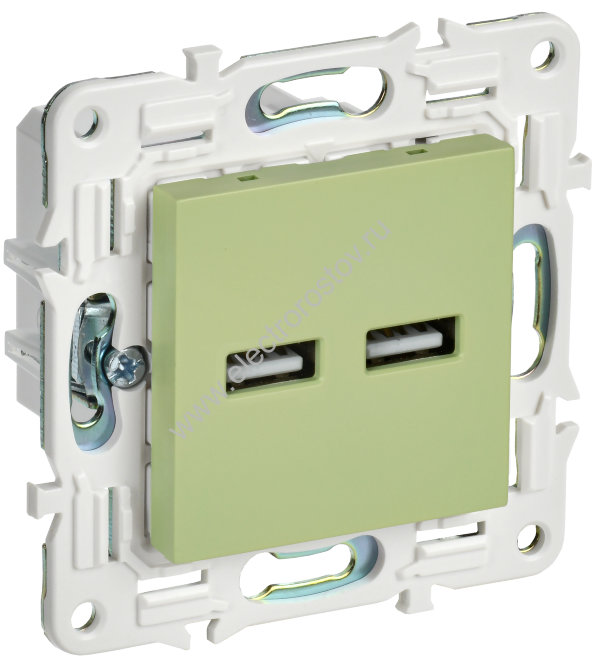 IEK SKANDY Мятный Розетка USB A+A 3,1А SK-R15G