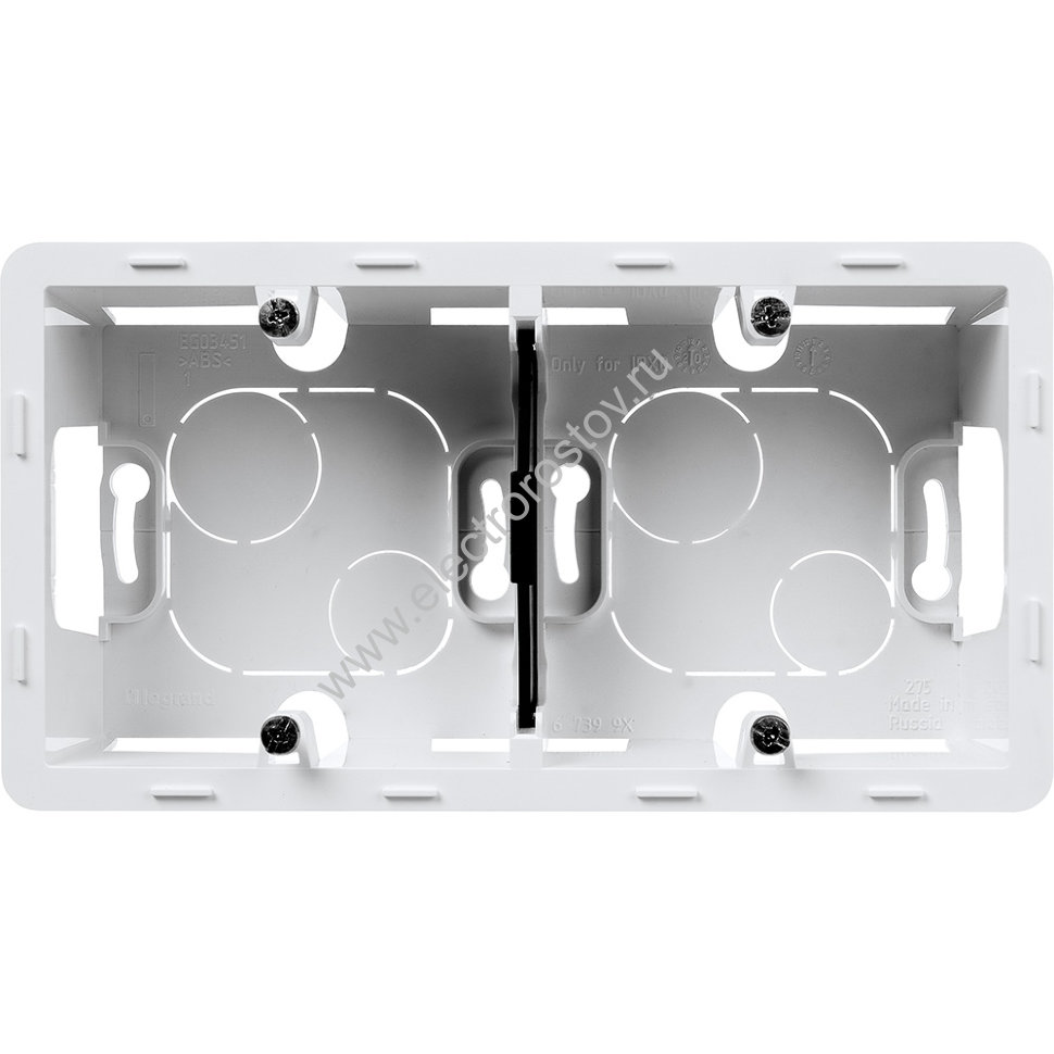 INSPIRIA Белый Коробка накладного монтажа 2-ая Legrand