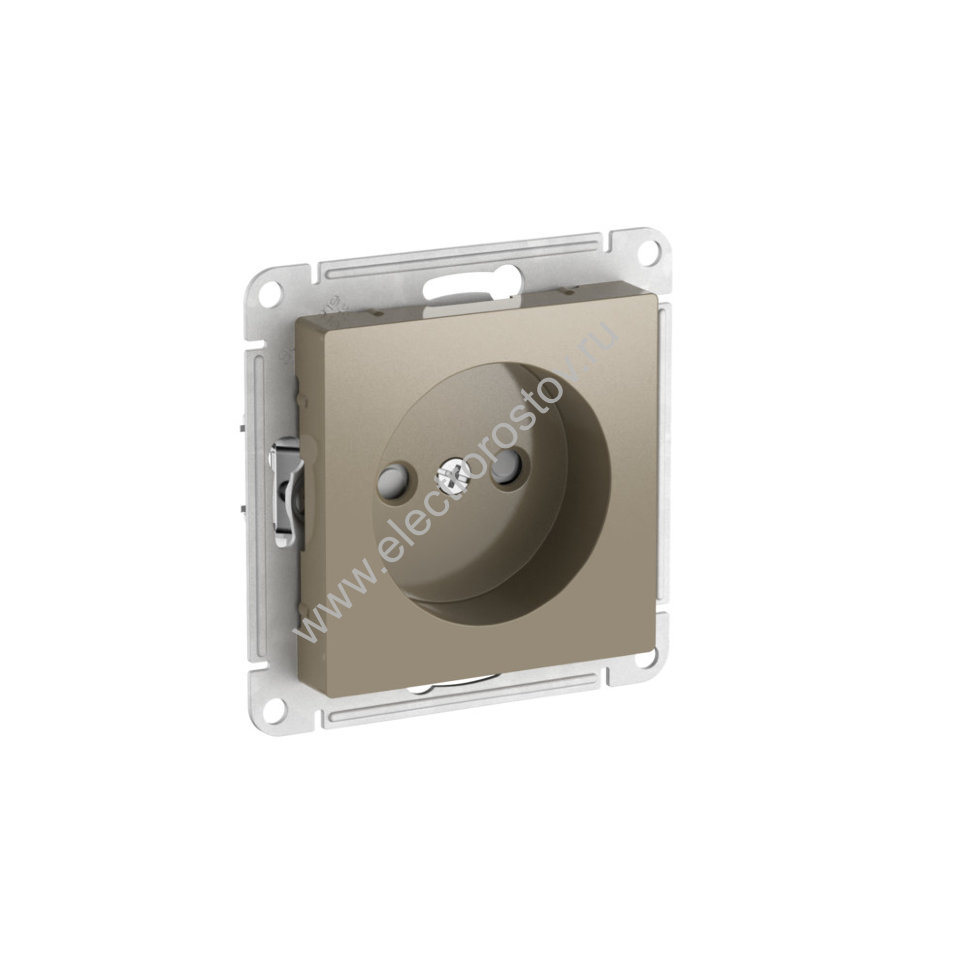 AtlasDesign Шампань Розетка 1-ая б/з со шторками с быстрозажим. клеммами Schneider Electric