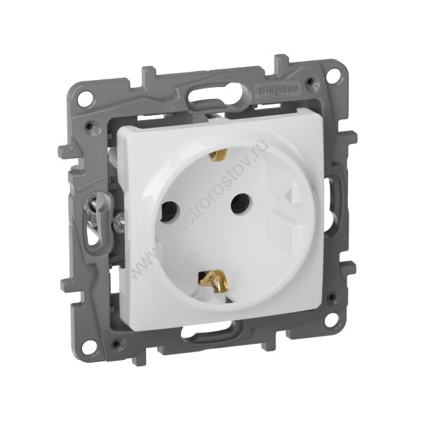 Etika Белый Розетка 1-ая с/з, винт. клеммы Legrand