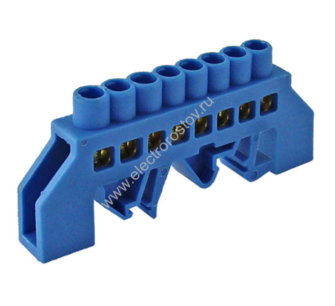 Шина "N" нулевая в изоляторе на DIN-рейку 8х12мм 8групп IEK