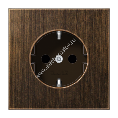 LS 990 Античная латунь Розетка с/з безвинт. зажим JUNG