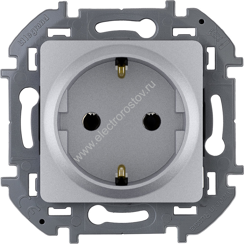 INSPIRIA Алюминий Розетка с заземлением Legrand