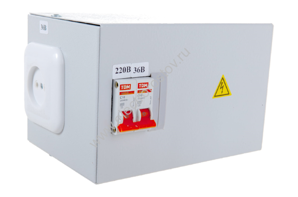 Ящикс понижающим трансформатором ЯТП-250Вт 220/36-2 авт. TDM