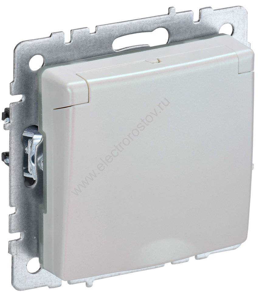IEK BRITE BASE Жемчуг Розетка 1-м с/з с защ штор и крышк 16А IP20 РСбш10-3-БрЖ