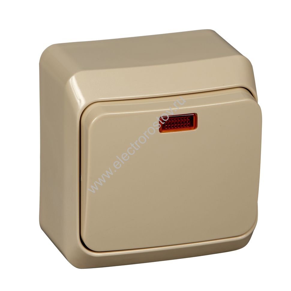 Этюд Крем Выключатель 1-клавишный с подсветкой Schneider Electric