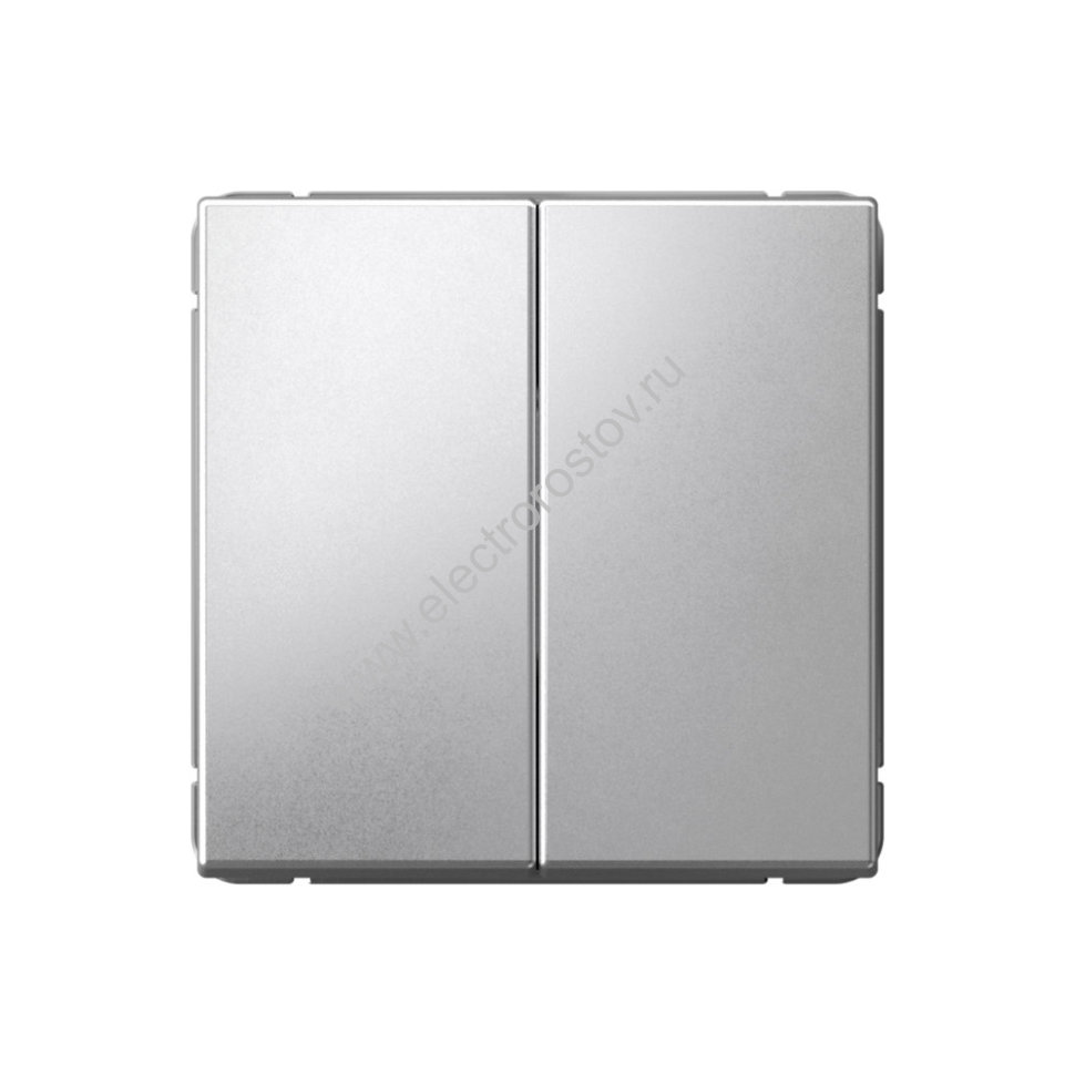 Systeme Electric ArtGallery Алюминий Переключатель 2-клавишный, сх.6/2, 10АХ, механизм 