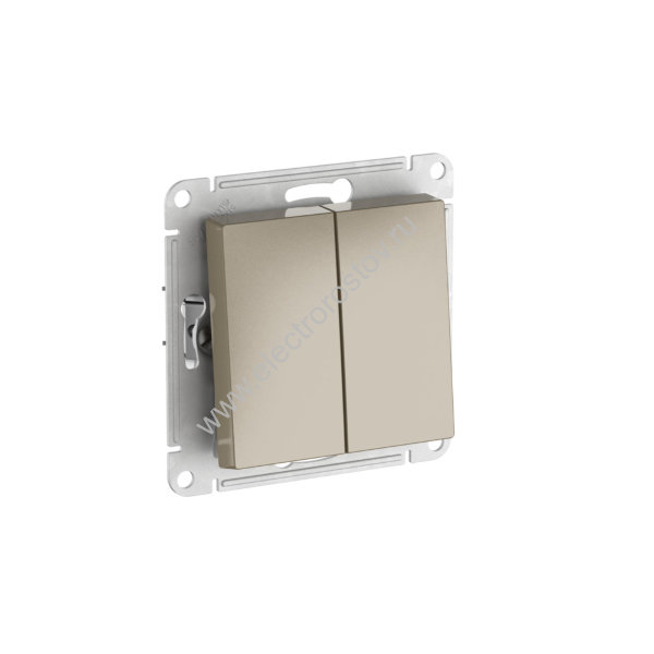 AtlasDesign Шампань Выключатель 2-клавишный с быстрозажим. клеммами Schneider Electric