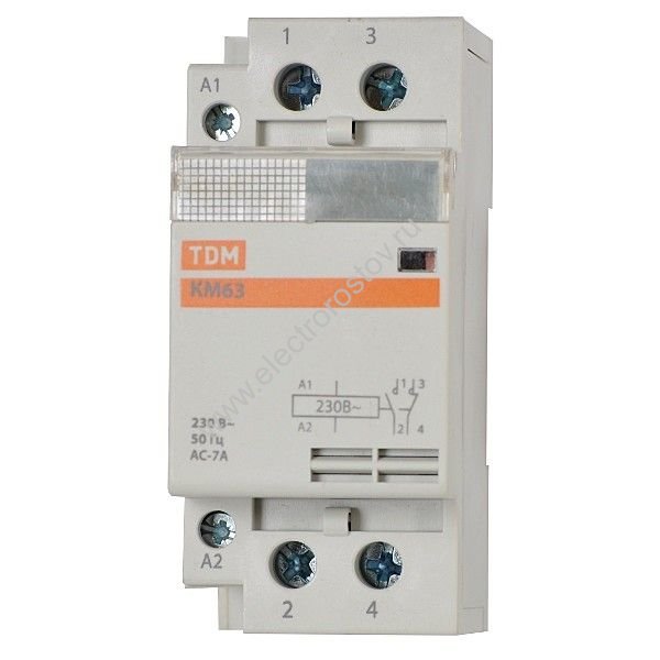 КМ63 Контактор модульный 220V AC 2-63А 2НО TDM