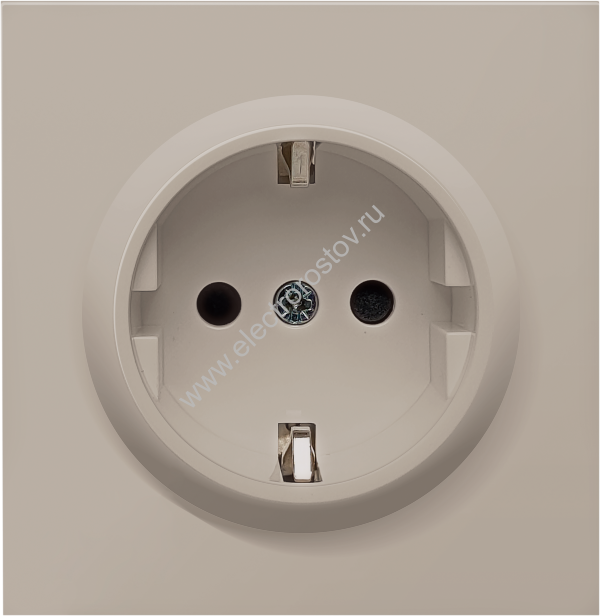 Накладка для розетки Schuko с заземлением со шторками 16A 250 В~, матовый кашемир, серия DA,DA22035