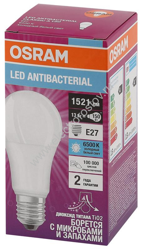 Лампа светодиодная LED Antibacterial 10Вт E27 4000К 1055Лм OSRAM