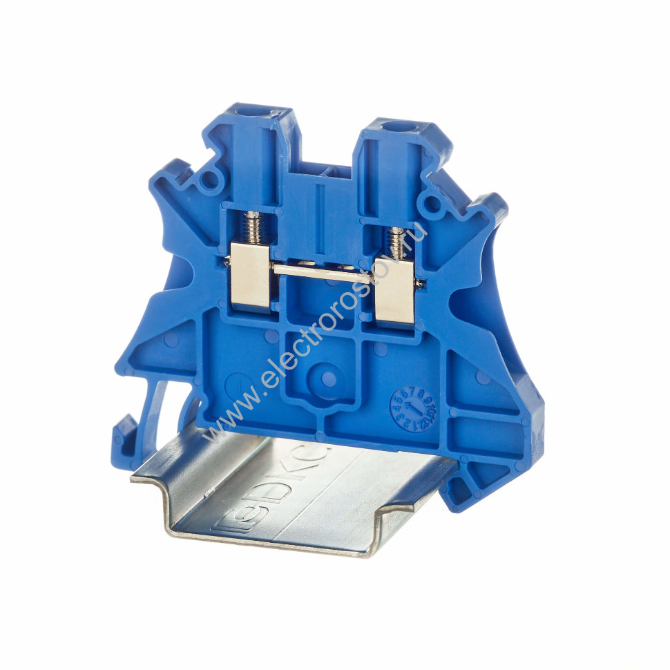 DKC Nuputuk Клемма проходная, винтовой зажим, 2 точки подключения, 2.5 кв.мм, синяя