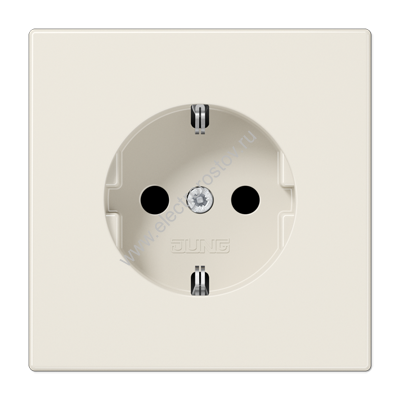 LS 990 Слоновая кость Розетка с/з безвинт. зажим со шторками JUNG