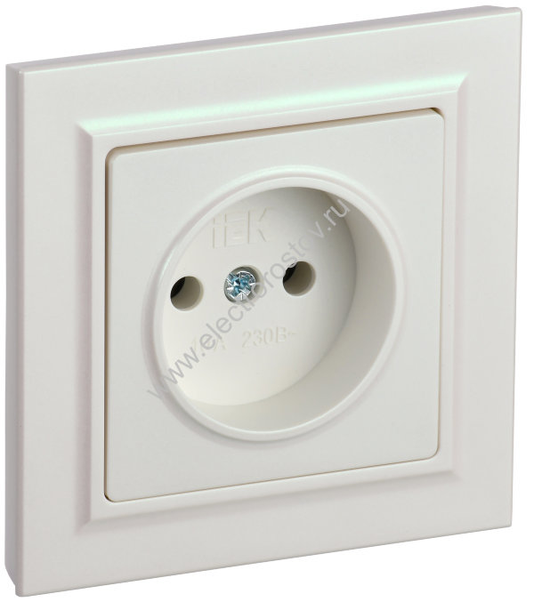 IEK BRITE Жемчуг Розетка без з/к/ш 10А в сборе РСР10-1-0-БрЖ