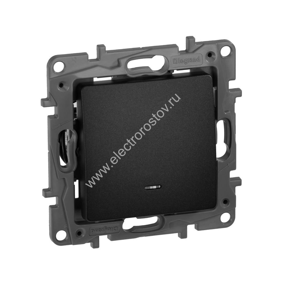 Etika Антрацит Выключатель 1-клавишный с подсветкой Legrand