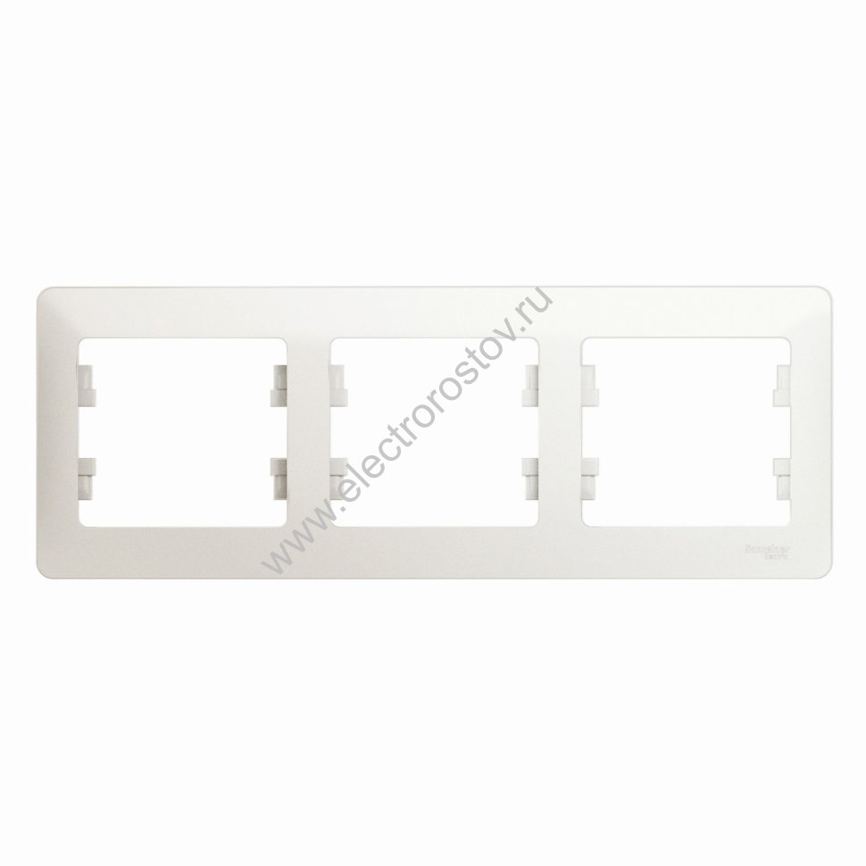 Glossa Перламутр Рамка 3-ая горизонтальная Schneider Electric